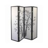 Benjara Wood and Paper 4 Panel Room Divider with Bamboo