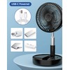 Primevolve Battery Operated Fan,Portable Rechargeable USB Floor Table Desk Fan