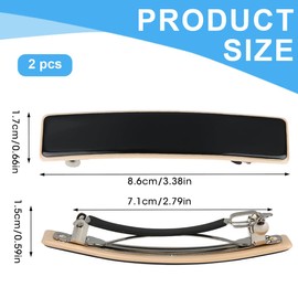 XUKZIMA 2 Pcs Large Elegant Hair Barrettes for Women Girls Hair Barrettes Women's Hair Accessories Rectangular Design Automatic Clips in 2 Colors for Thick Hair