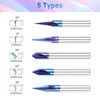 Engraving CNC Wood Carving Router Bit 1/4 Shank 15°/20°/30°/60°/90° Engraving