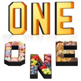 ONE Charcuterie Board Letters Fillable, ONE Cardboard Letters for Charcuterie, ONE Letters for Food Chocolate Cupcake Candy, Paper Mache Letter Trays for Birthday Baby Shower Anniversary Decoration