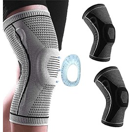 SPAYEIM 2 rodilleras de compresión Ultra Knee Elite - Rodillera profesional, rodilleras elásticas, estabilizador de rótula con soporte de resorte de