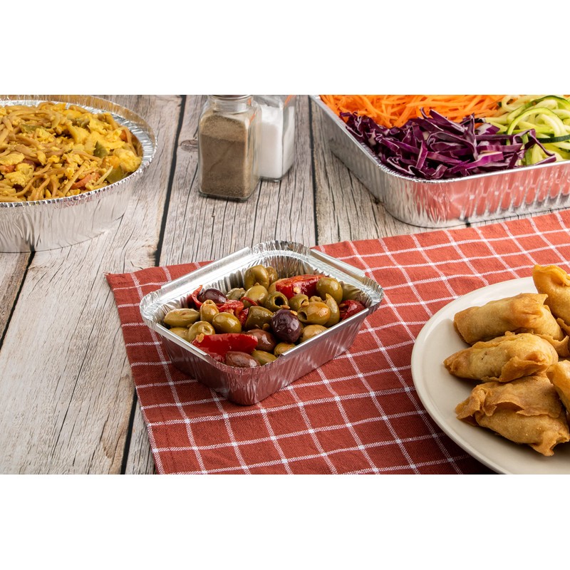 Miamex 100 x Aluminium Disposable Food Freezing Cooking Bowls with