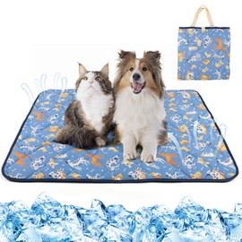 Barklincharm 55.1"x40.2" Foldable Dog Cooling Mat, Washable Cooling Mat for Dogs, Soft Blanket for Dogs and Cats, Large