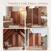 Yoojahow 4 Panel Rolling Bamboo Short Room Divider with Wheels,