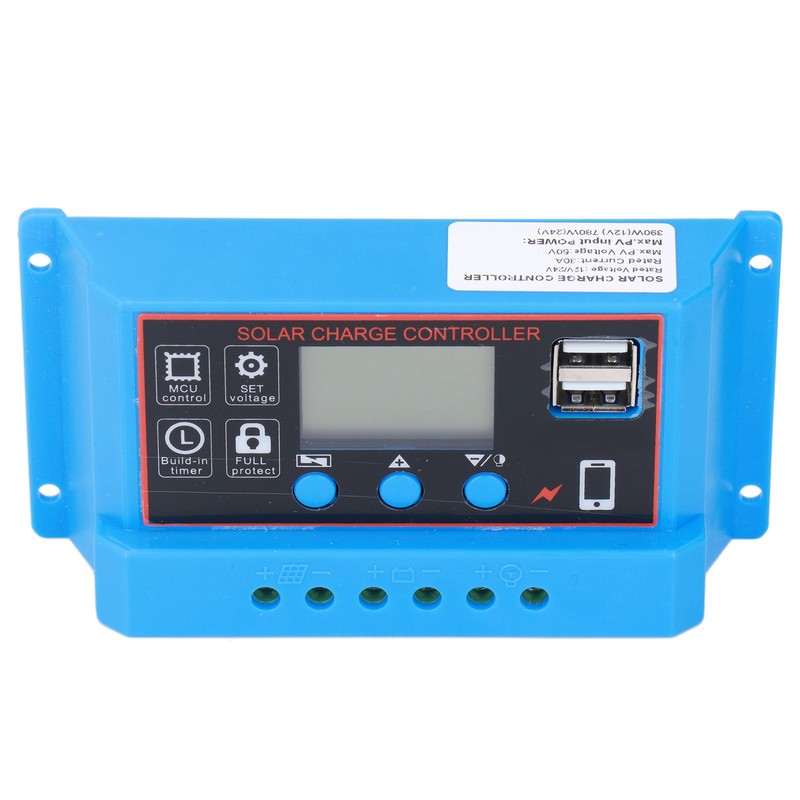 Solar Panel Charge Controller LCD Display PWM Photovoltaic Charging Regulator