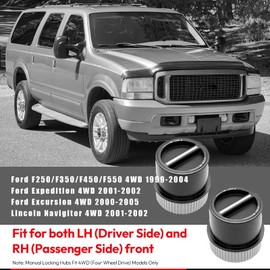KKCARCAR 4WD Front Wheel Manual Locking Hubs Replacement for 1999-2004 Ford F250 F350 F450 F550 Super Duty 2000-2005 Ford Excursion 2001 2002 Lincoln Navigator Expedition Replaces 1C3Z-3B396-DA(2PCS)