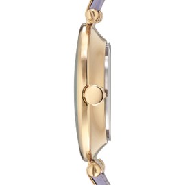 Anne Klein Women's Japanese Quartz Dress Watch with Leather Strap, Purple, 12 (Model: 10/9168LMLV)