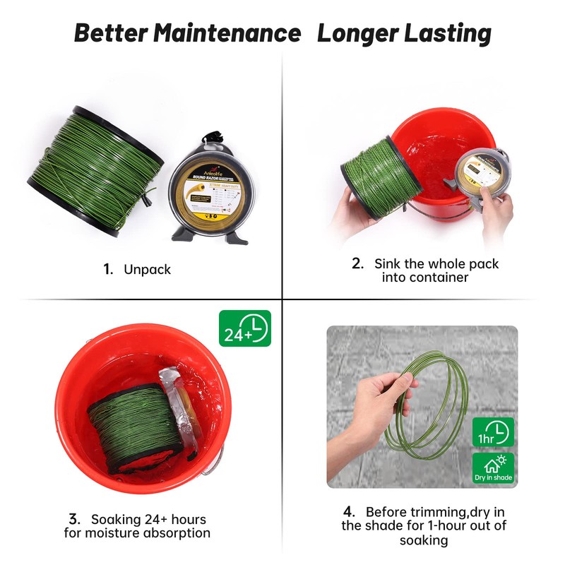 A ANLEOLIFE 5-Pound Heavy Duty Square .155-Inch-by-442-ft String Trimmer Line