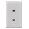 Ethernet Wall Plate, HTTX White 2-Port CAT6 Wall Plate with