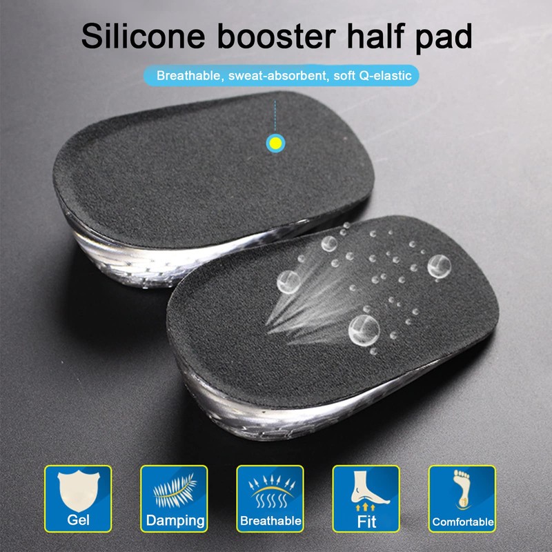 Increased Height Insoles, Self-Adhesive Invisible Elevation Shoe Insoles, Heel Cushion