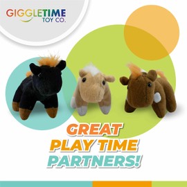 Giggle Time Plush Horses Assortment | (12) Pieces 4-inch Horse Toys | Assorted Styles | Horse Toys for Girls and Boys | Party Favors, Piñata Stuffers, Prizes, Decorations | Animal Toys for Toddlers