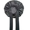 Black Double Layer Silk Bonnet for Sleeping Women Long Curly