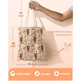 Miss Adola Tote Bag for Women Girls Aesthetic Canvas Tote Bag Inspired Gift Reusable Casual Bag for Work Shopping Travel, Yak Flower