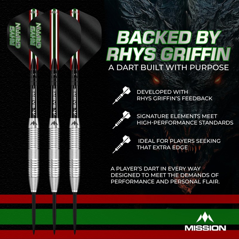 Mission | Rhys Griffin Darts | Steel Tip | 95%