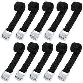 Zythrem 10Pcs Ratchet Tie Down Straps, Heavy Duty Lashing Straps, Adjustable Tensioning Belts with Quick Release, Bike Rack Straps, Cam Bukle for Motorcycle, Van Roof, Luggage, Cargo 40cm x 20 mm