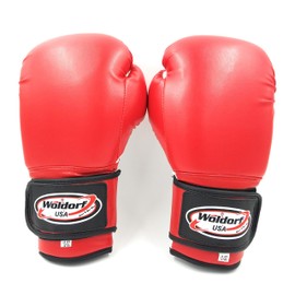 Woldorf USA Boxing Bag Gloves in Vinyl 16oz RED Sparring, Grappling, Kickboxing, Fighting Gloves, Muay Thai Training Gloves, Heavy Bag Speed Punching Gloves.