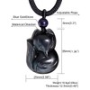 Lightock Obsidian Fox Necklace Pendant for Women Healing Energy Crystal