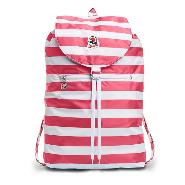 Invicta Backpack - Minisac Next, Pink - Foldable and Pocketable - Travel and Leisure - Men's and Women's Striped Backpack - Icon - Packable
