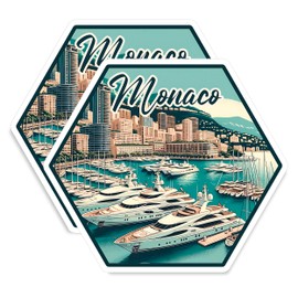 Monaco Magnet 4 inch 2 Pack Vinyl for Souvenir Gift Refrigerator Fridge Dishwasher ID44999