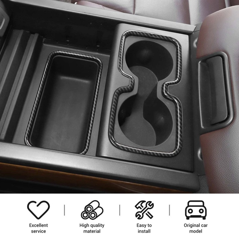 PDKLIN for Silverado Center Console Storage Bin Trim & Cup