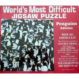 Buffalo Games 529 Piece Double-Sided Jigsaw Puzzle, Penguins Edition, Retro Style, Expert Skill Level, 15" x 15" Square, 1 Set, 529 Pieces, Adult