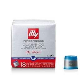 illy Iperespresso Classic Lungo Coffee Capsules Classic Roast 1 Pack of 18 Coffee Capsules