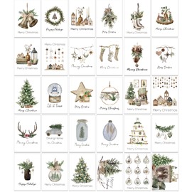 SILARLAIT Christmas Cards Set with Different Motifs in English, 32 Pieces Christmas Postcards, Merry Christmas Card, A6, 350 g/m², Postcard Set for Christmas (Christmas)