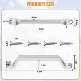 Linkstyle 2PCS RV Grab Door Handle, Heavy Duty 304 Stainless Steel Entry Door Assist Bar, for RV Boat Camper Motor Home Automotive Cargo Trailer