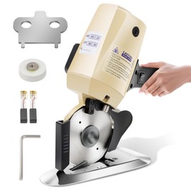 Electric Rotary Fabric Cutter, 110V Electric Fabric Cutter, 4 Inch Octagonal Blade Cloth Cutter Electric Scissors with Automatic Sharpener for Multi Layer Carpet Leather