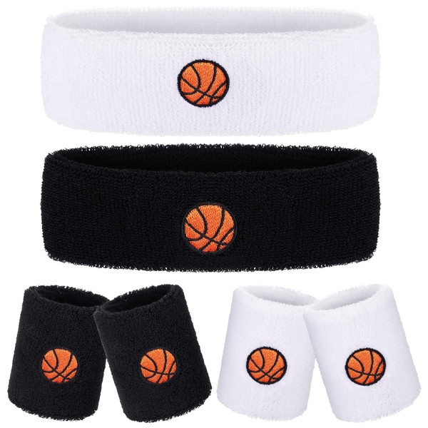 Daifunli Daifunli 6 Pcs Basketball Sweatband Set Sports Headband Wristband