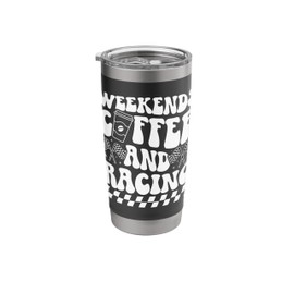 Weekends Coffee Car Racing Day Race Day Checkered Flag Stainless Steel Insulated Tumbler