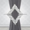 Mewutal 2 Pack Silver Curtain Tiebacks Square Curtain Holdbacks Plastic