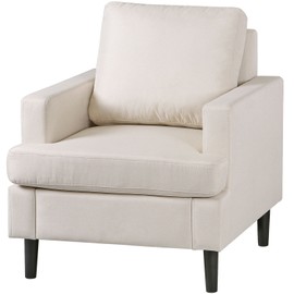 Segawe Modern Accent Chair Upholstered Reading Armchair with Wood Legs for Living Room