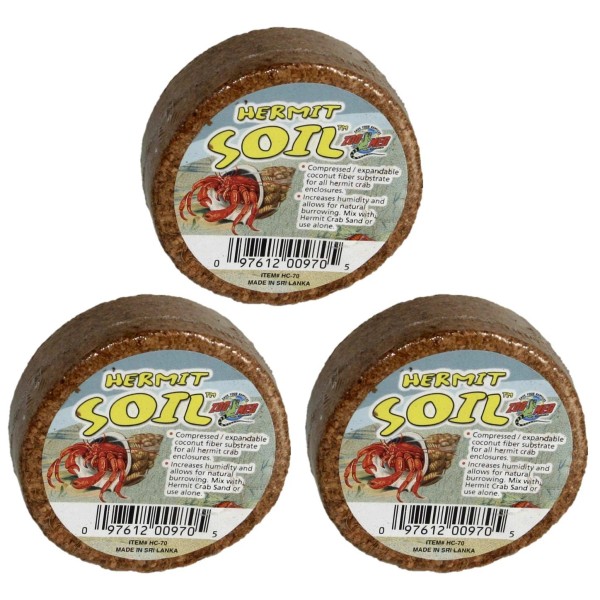 Zoo Med Compressed Coconut Fiber Substrate for Hermit Crab Enclosures