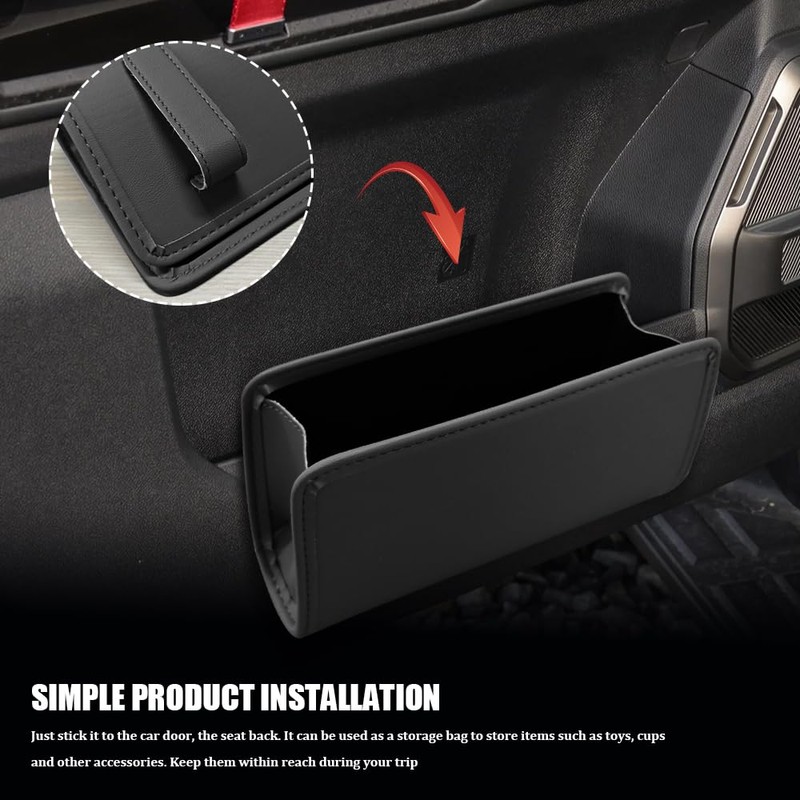 QZTYTY Car Trash Can, Leather Vehicle Trash Bin, Car Dustbin