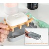 Sansnow Eco-Friendly Bamboo Soap Dishes, Removable Soap/Sponge Holder for Home,