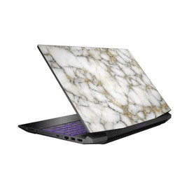 Head Case Designs White and Gold Marble Vinyl Sticker Skin Decal Cover Compatible with HP Pavilion 15.6" 15-dk0047TX