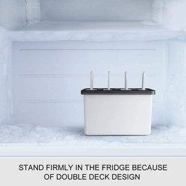 Reusable Popsicle Molds, Easy Release Ice Pop Makers, 4 Cavities Homemade Ice Pop Molds, DIY Ice Bar Maker, Kids Ice Cream Tray Holder Kitchen Supplies (White)