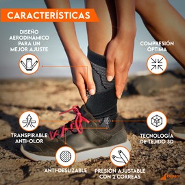 Hyperz - Tobillera para Esguince Ortopedica Tobillera Deportiva de Compresión Ajustable de Neopreno Transpirable, Hombre y Mujer Multi-Talla, fascitis plantar Hombre, Tobillo rehabilitación (1)