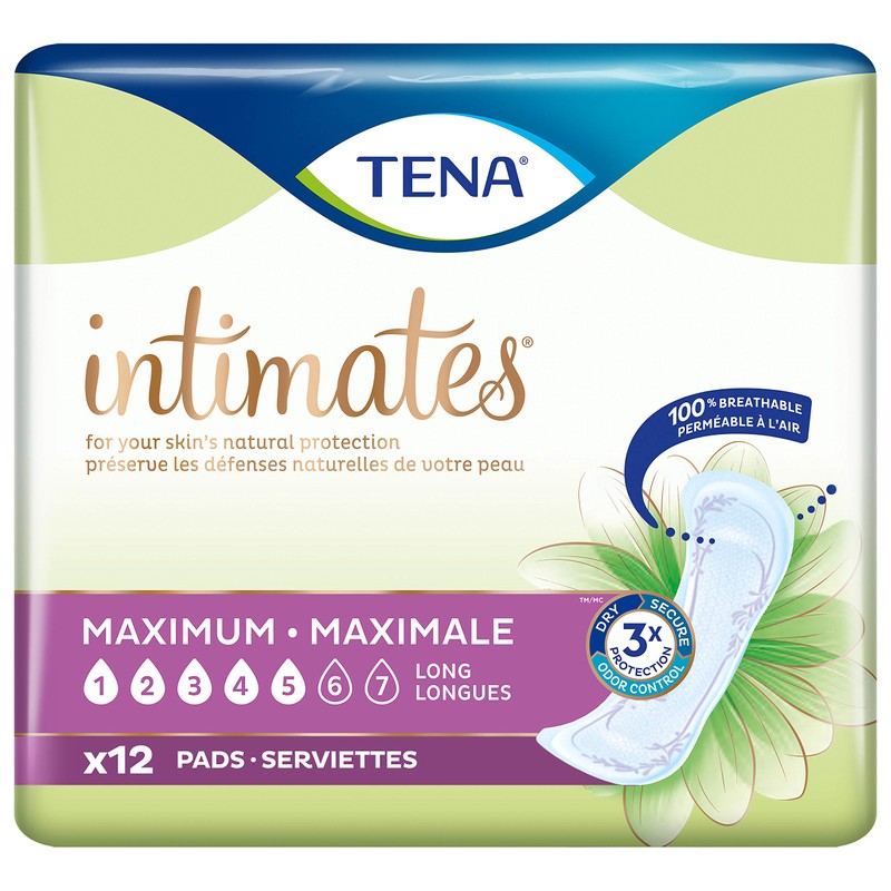 TENA Sensitive Care Pads, 54268, Maximum Absorbency, Long, Pack of