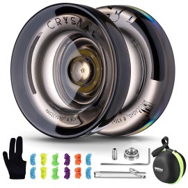 MAGICYOYO Crystal Black Yoyo with Responsive and Unresponsive Bearings for Kids and Adults