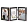 Lavezee 4x6 Black Trifold Picture Frame, Vertical Hinged Frames Made