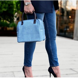 iglu Insulated Lunch Bag | Tote Bag Faux Leather | Lunch Box for Adults and Kids | 6L Cool Bag (Aspen, Arctic Blue)