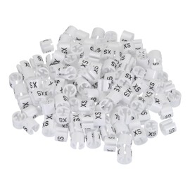 sourcing map 160pcs Clothes Hanger Markers XS Size Tags, Fit 3.5mm Rod Garment Size Hanger Clips Garment Color Coding Label for Clothing Hangers, White