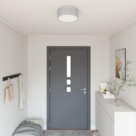 vidaXL Modern Round Recessed Dome Light Grey Diameter 30 x 13.5 cm Energy Efficient Minimalist Design Indoor Use Ideal for Living Room and Bedroom Ceiling Lighting Bedroom Lamp