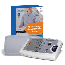 A&D Medical LifeSource Blood Pressure Machine with Pre-Formed Upper Arm Cuff (23-43 cm/9-17" Range) Home BP Monitor, One Click Operation with Easy To Read Precise Illuminated Readings