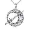 AXELUNA Celtic Knot Sterling Silver Necklace Darkmoon Blade Dark Souls