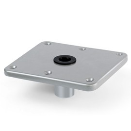 Boat Seat Base Mount Boat Seat Pedestal Base Mount Plate for 3/4" Pin Post Socket, 7" x 7" Heavy Duty Aluminum Marine Pedestal Bracket for Most Marine Fishing Pontoon Bass
