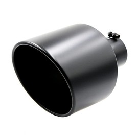 RP Remarkable Power, 4" Inlet 10" Outlet 15" Overall Length Long Stainless Steel Rolled Edge 20 Degree Diesel Black Exhaust Tip, Bolt On, Ext30
